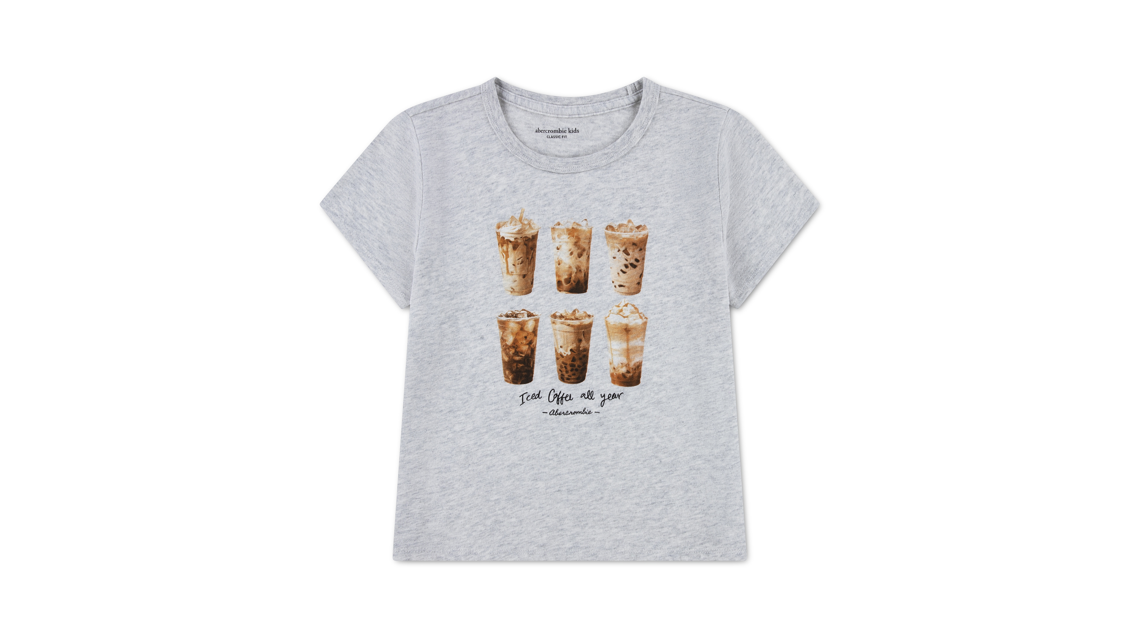 abercrombie kids Girls' Iced Coffee Classic Crewneck T-Shirt