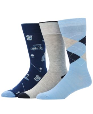 Men's Patterned Golf Socks, 3-Pack