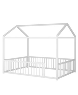 Montessori Metal House Bed Frame - Kids/Toddler, No Slats, Black