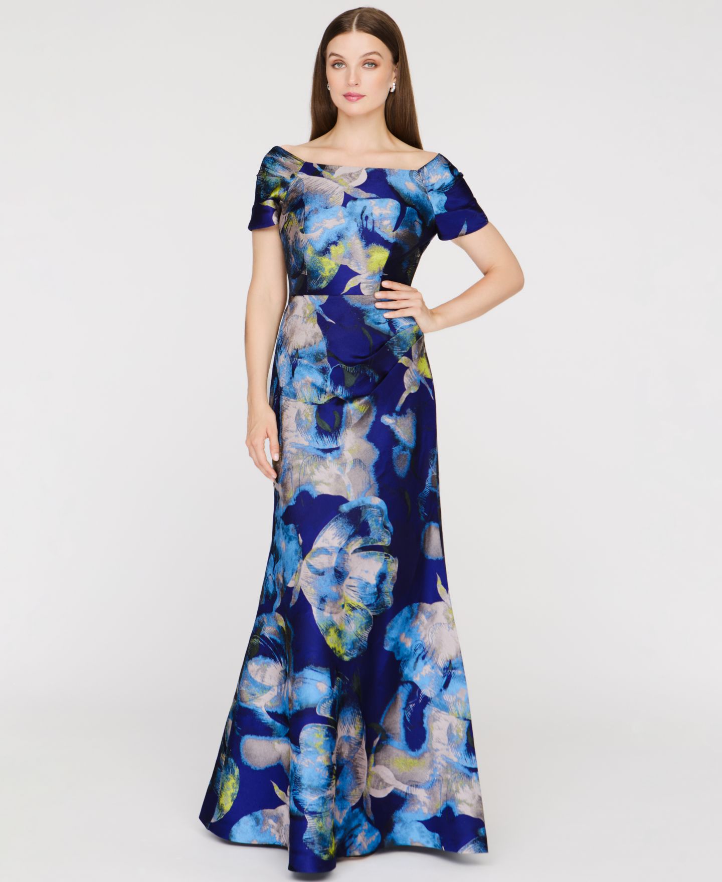 Женское платье JS Collections Eliora Mermaid Ball Gown, цвет: Синий разноцветный — фото 2