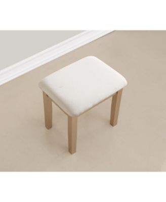 Streamdale Moniys Wood Moniya Makeup Vanity Table and Stool Set, Gold