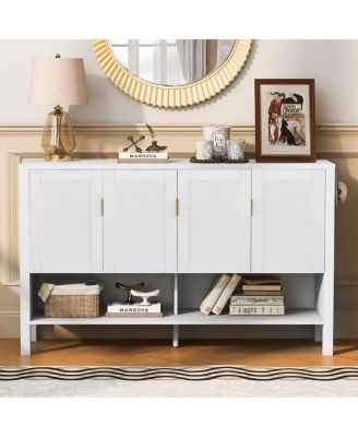 Streamdale 55.1" 4-Door Storage Sideboard with Open Shelf & Adjustable Shelves