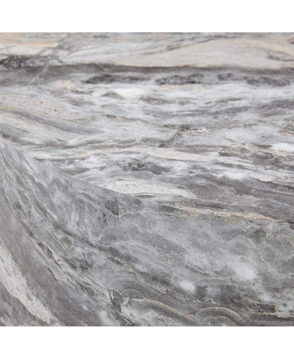 Streamdale Furniture Simple Gray Marble Round Mdf Coffee Table (23.6" x 11.8") - Modern Minimalist Style