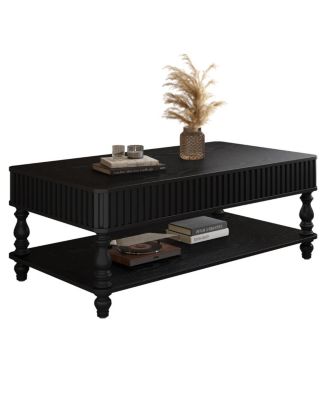 Lift Top Coffee Table with Storage, Solid Wood Black Finish, Modern Desk