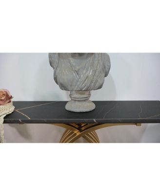 Gold Intertwined Metal Legs Luxury High-End Entryway Accent Console Table