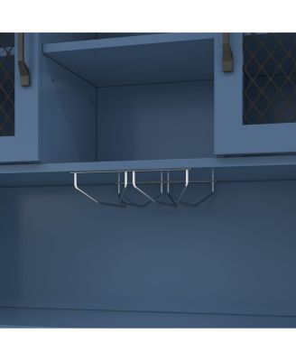 70.9" Navy Blue Kitchen Pantry Storage Cabinet with Doors & Shelves