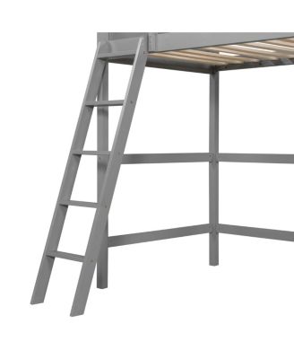 Solid Wood Twin Size Loft Bed with Ladder