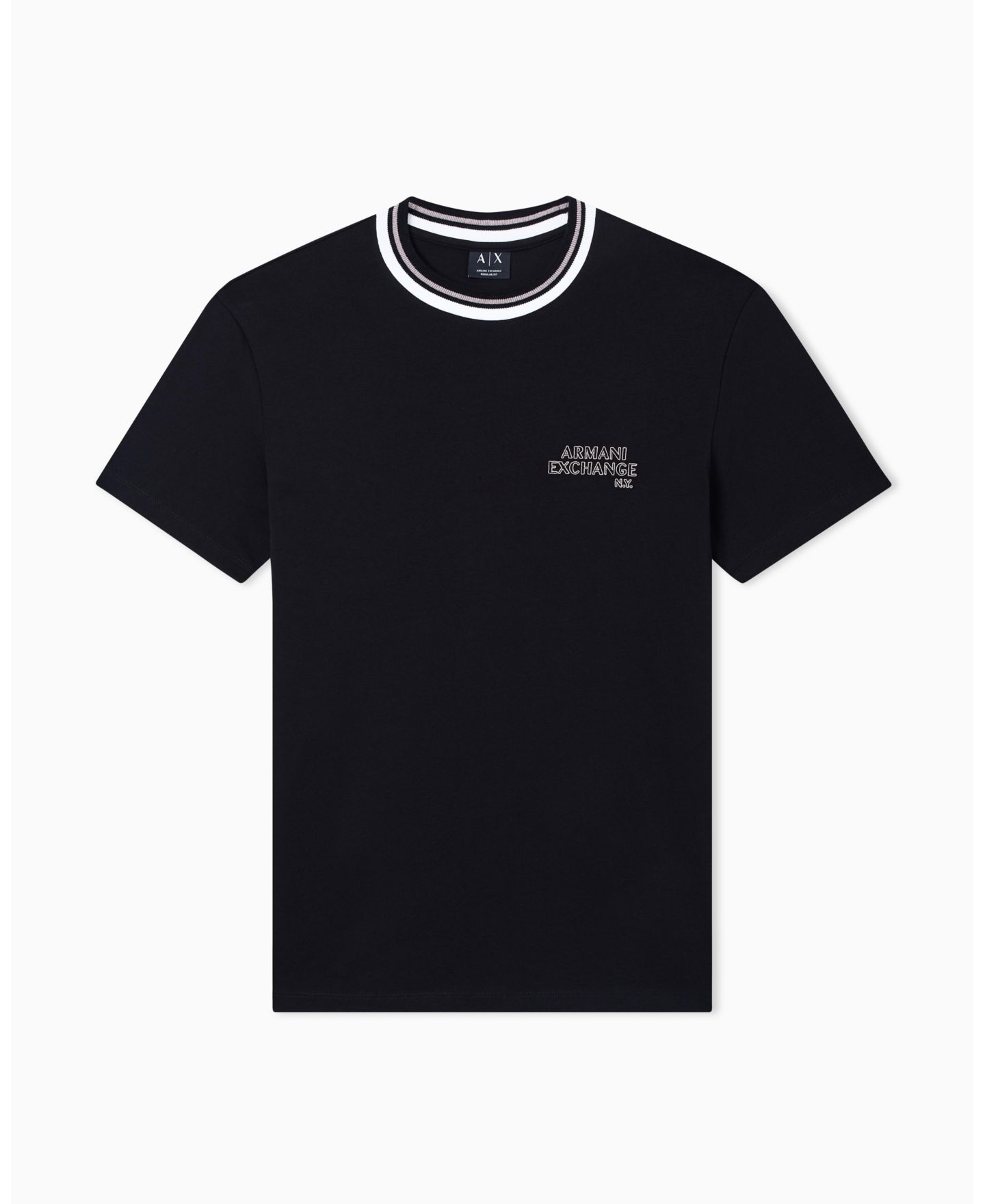 Мужская футболка A|X Armani Exchange Short Sleeve Tipping Logo, цвет: Чёрный — фото 4
