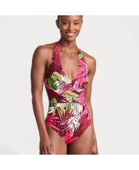Women's Sculpting Suit Plunge Halter High Leg One Piece Swimsuit