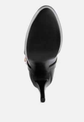 Womens Dejang Metal Stud Embellished Faux Leather Ankle Boot