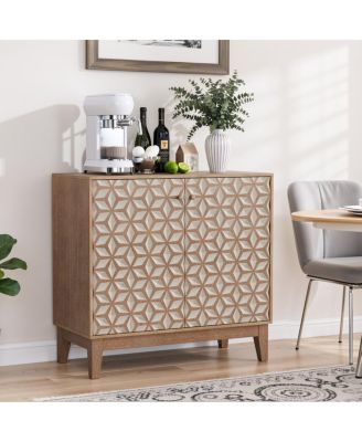 31.5-inch geometric sideboard with 2 doors and adjustable shelves.