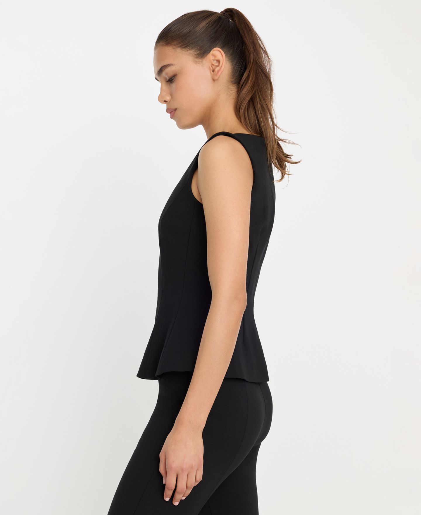Женский топ Good American Soft Stretch Straight Neck Top, цвет: Чёрный — фото 3