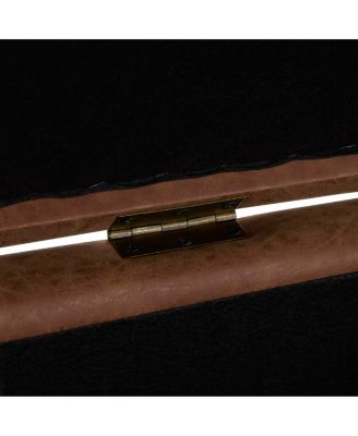 Faux Leather Storage Ottoman - Lift-Top Footrest Stool