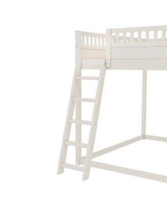 Queen Size Loft Bed with Storage, Ladder, and Slide