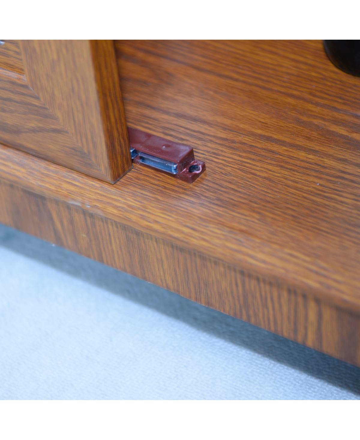Streamdale Furniture Sideboard with 3 Glass Doors, Adjustable Shelf, Dark Oak Laminate