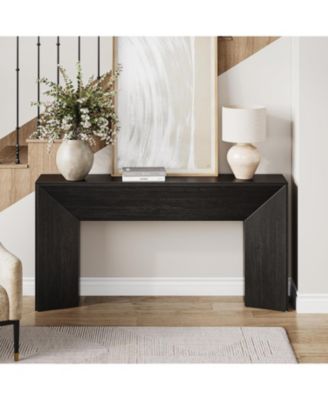 Console Table for Entryway, 63 Inches Extra Long Black Wooden Sofa Table for Living Room, Modern Hallway Foyer Table