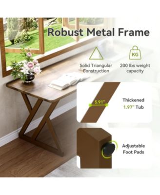 78.7" Long 2 Person Desk, Double Office Desk with Metal Frame, Large Work Table for Home Office, Writing & Gaming