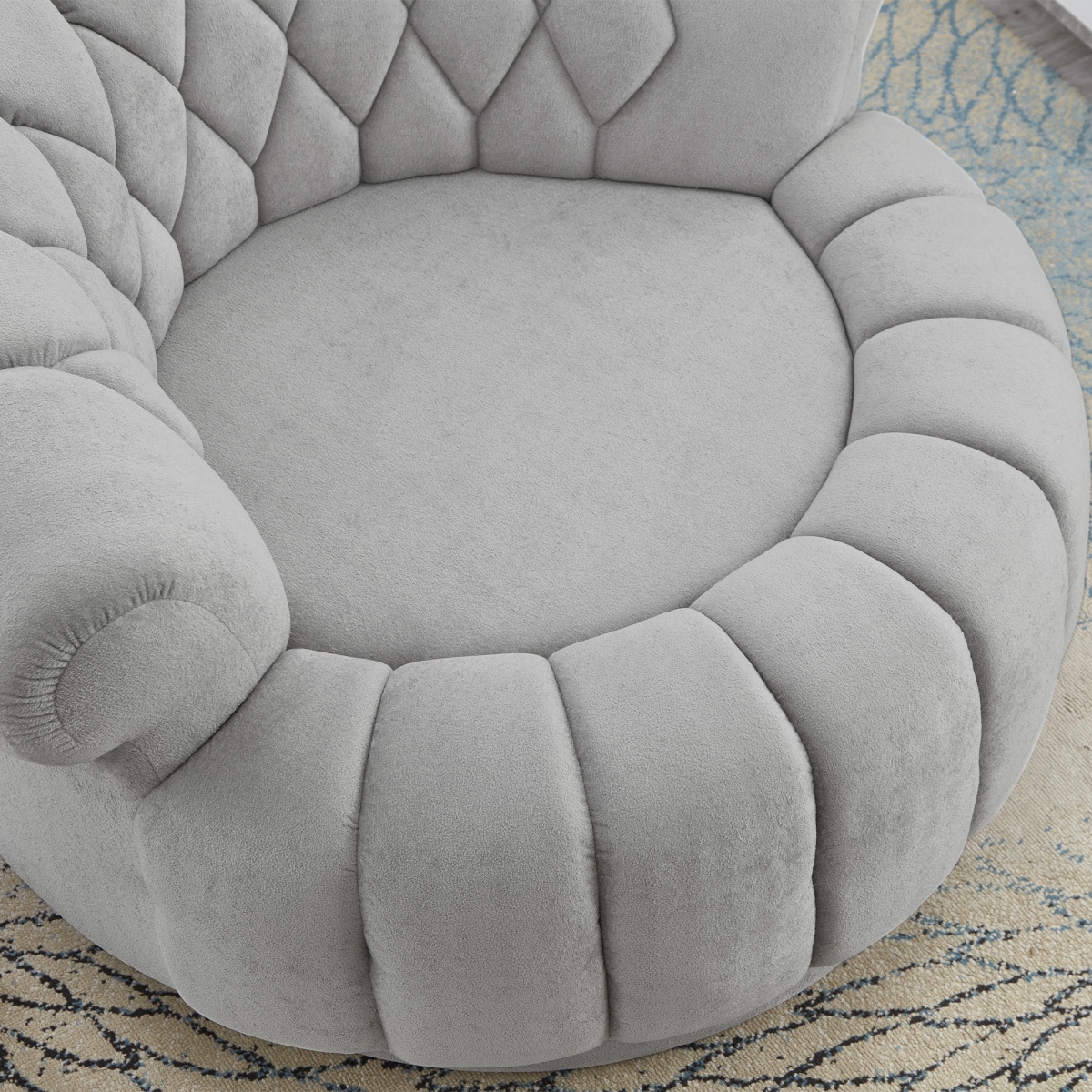 Streamdale Furniture Swivel Accent Chair 360degree(s) Round Club Chair for Living Room/Bedroom