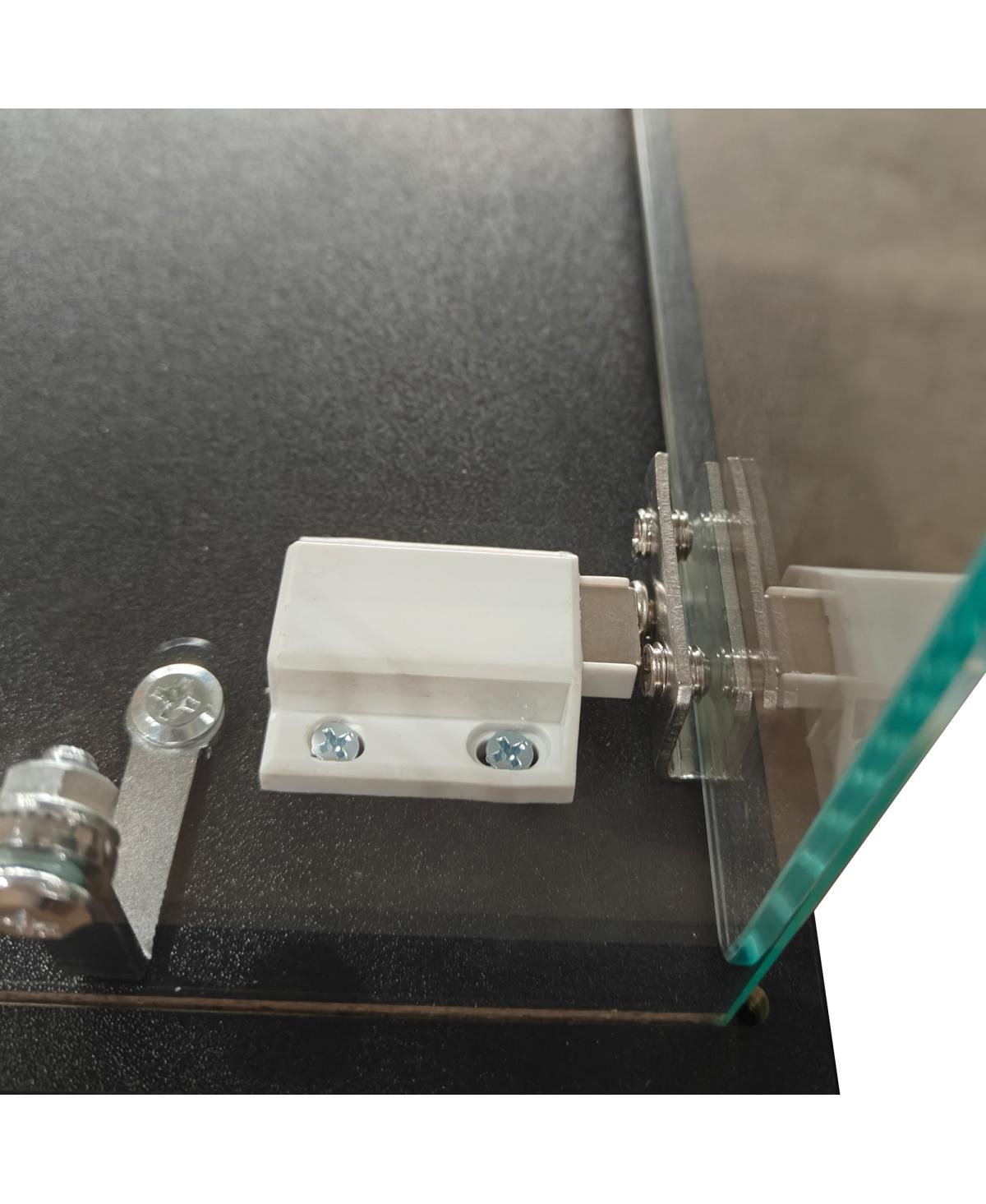 Streamdale Furniture Modern Glass Display Cabinet with Drawer & Led Lights, Black