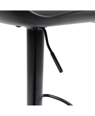 Streamdale Bar Stools Set of 2 - Modern PU Leather Counter Height Swivel Chairs - Black