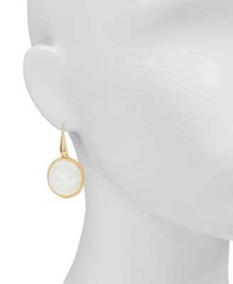 Gold-Tone Carved Bird Drop Earrings