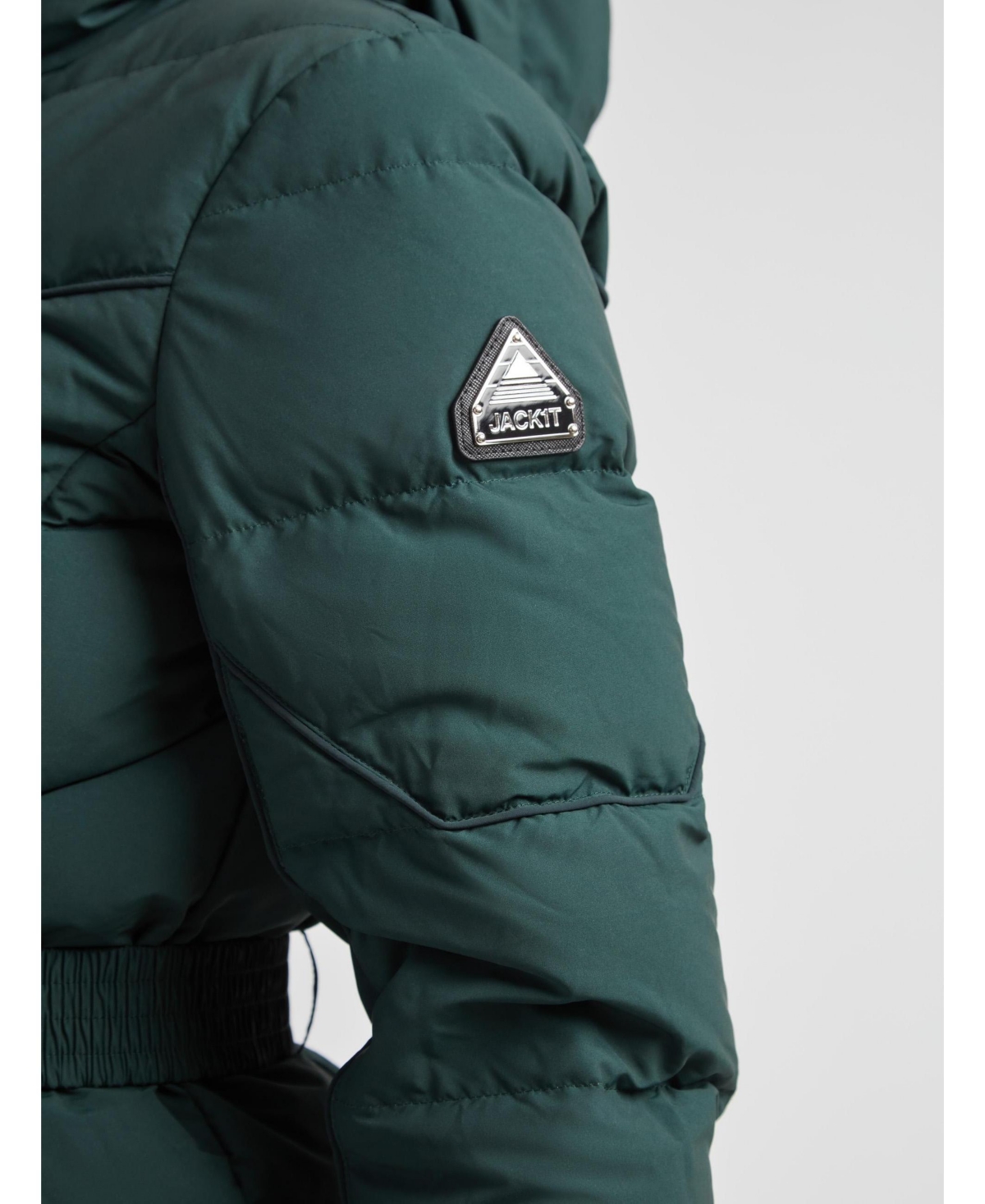 JACK1T Women's Diamond Belted Hooded Down Coat