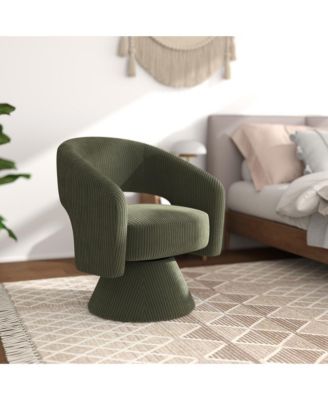 Swivel Accent Chair, Modern Barrel Chair with Thick Padding,