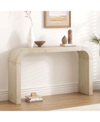 52" Curved Edge Wood Console Table
