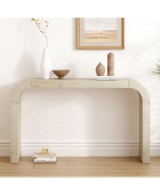 52" Curved Edge Wood Console Table