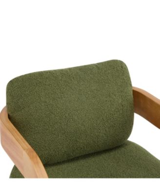 Green Boucle Dining Chairs - Natural Wood Frame (2-Pack)