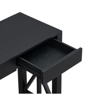 60" Acacia Console Table - Crisscross Design & 4 Drawers