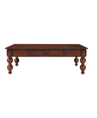 Streamdale Walnut Coffee Table with Drawer & Wood Legs