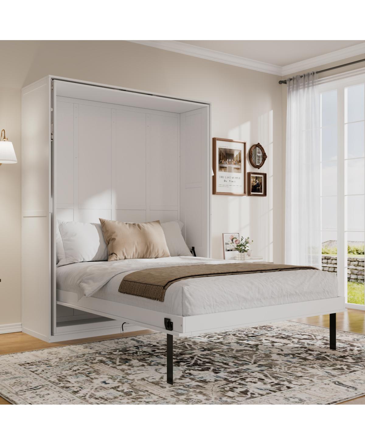 Streamdale Furniture Rotating Queen Murphy Bed with Hidden Storage, Space-Saving Wall for Small Rooms