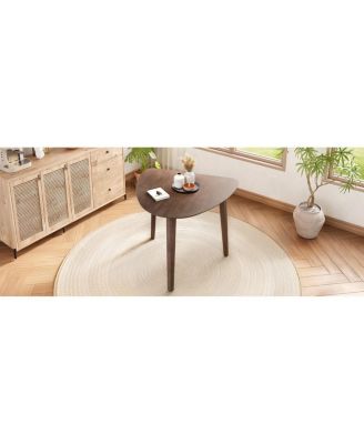 Triangular Wood Table - Modern Space-Saving Geometric Side Table.