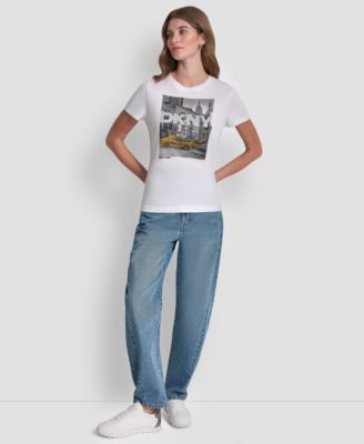 Women's Rhinestone Taxi Photoreal T-Shirt