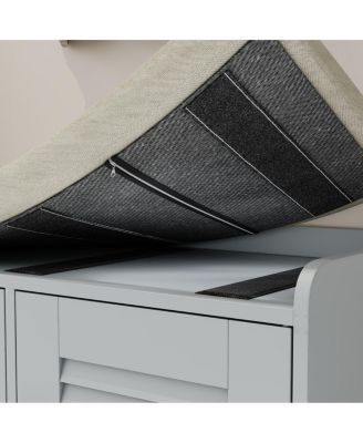 Streamdale Shoe Storage Bench with 2 Door Cabinet & Cushion - Entryway Hallway Solution