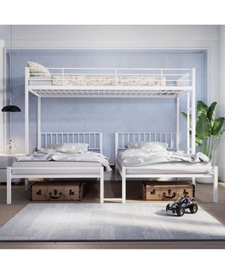 Triple Bunk Bed for Kids, 3 Beds, Metal, Separates into 3 Twin Beds