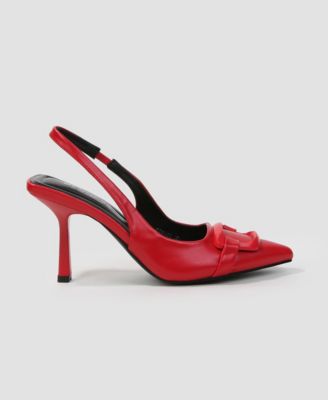 Cindy Slingback Pumps with Tonal Buckle Detail