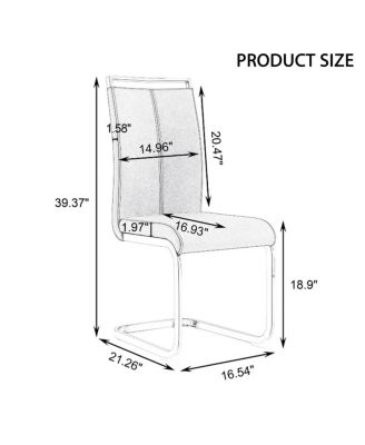 Modern Dining Chairs (Set of 4) - Black PU Leather