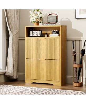 Streamdale Shoe Cabinet Storage with 2 Flip Drawers, Tall Free Standing Organizer Rack.