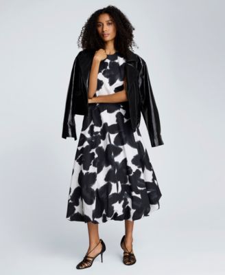 Women's Bubble Hem Crewneck Midi Dress