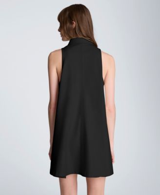 Women's Halter Collared Shirt Swing Dress