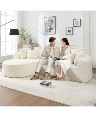 Modern Cloud Sofa with 7 Pillows & L-Shape Modular Design
