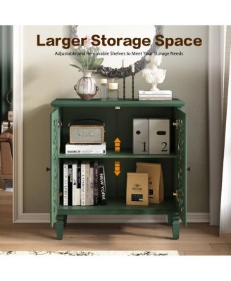 Streamdale Vintage Carved 2-Door Accent Cabinet with Floral Design