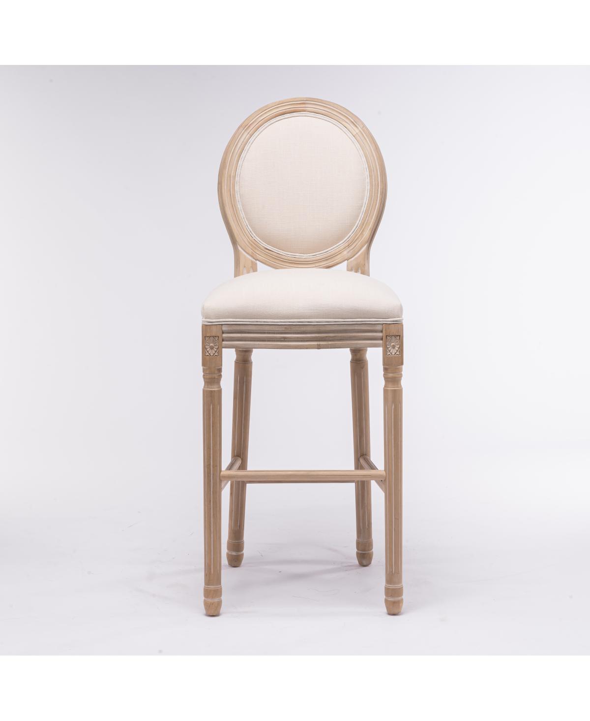 Streamdale Furniture French Country Wooden Barstools with Upholstered Seating, Set of 2