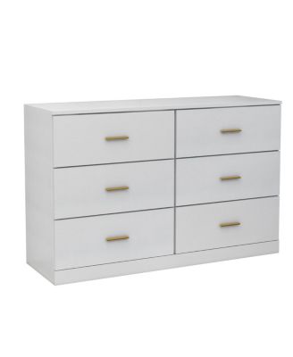 Modern 6-Drawer Dresser - Wide Chest of Drawers for Bedroom