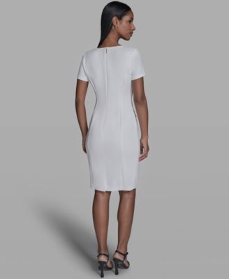 Women's Flower Button Sheath Dress