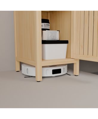 Natural bamboo large capacity thin and tall cabinet