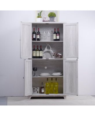 Streamdale 67.4"H 4-Door Mirrored Accent Storage Cabinet for Corner, Entryway, Living Room, Bedroom, Kitchen