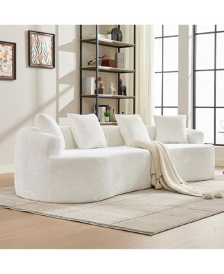 Streamdale Curved Loveseat with 3 Pillows, Deep Seat Couch for Apartment